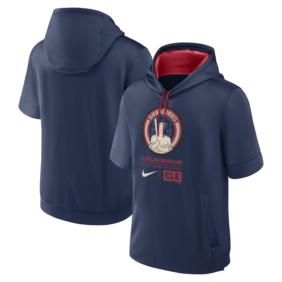 Men MLB Cleveland Indians blue 2024 Nike hoodie